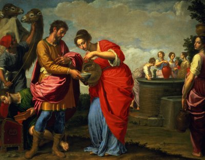 Rebekka und Eliezer am Brunnen, ca. 1626-27 von Ottavio Vannini